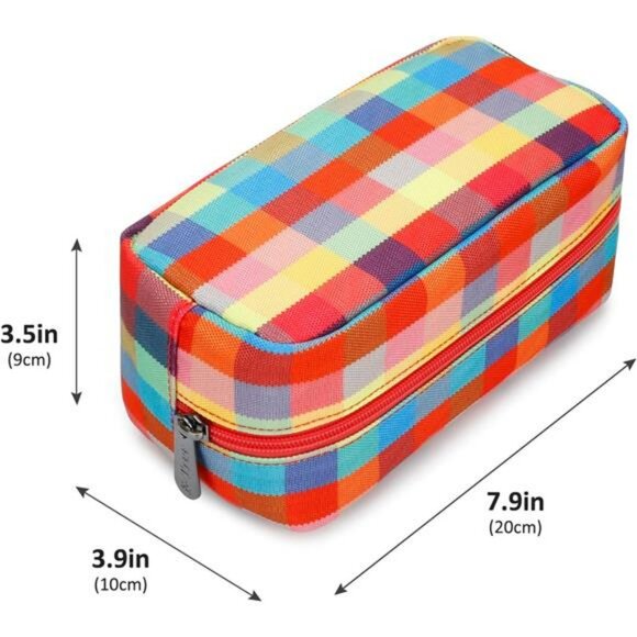 Small Canvas Makeup Bag Travel Toiletry Organizer Cosmetic Pouch Zipper Case - Picture 3 of 7